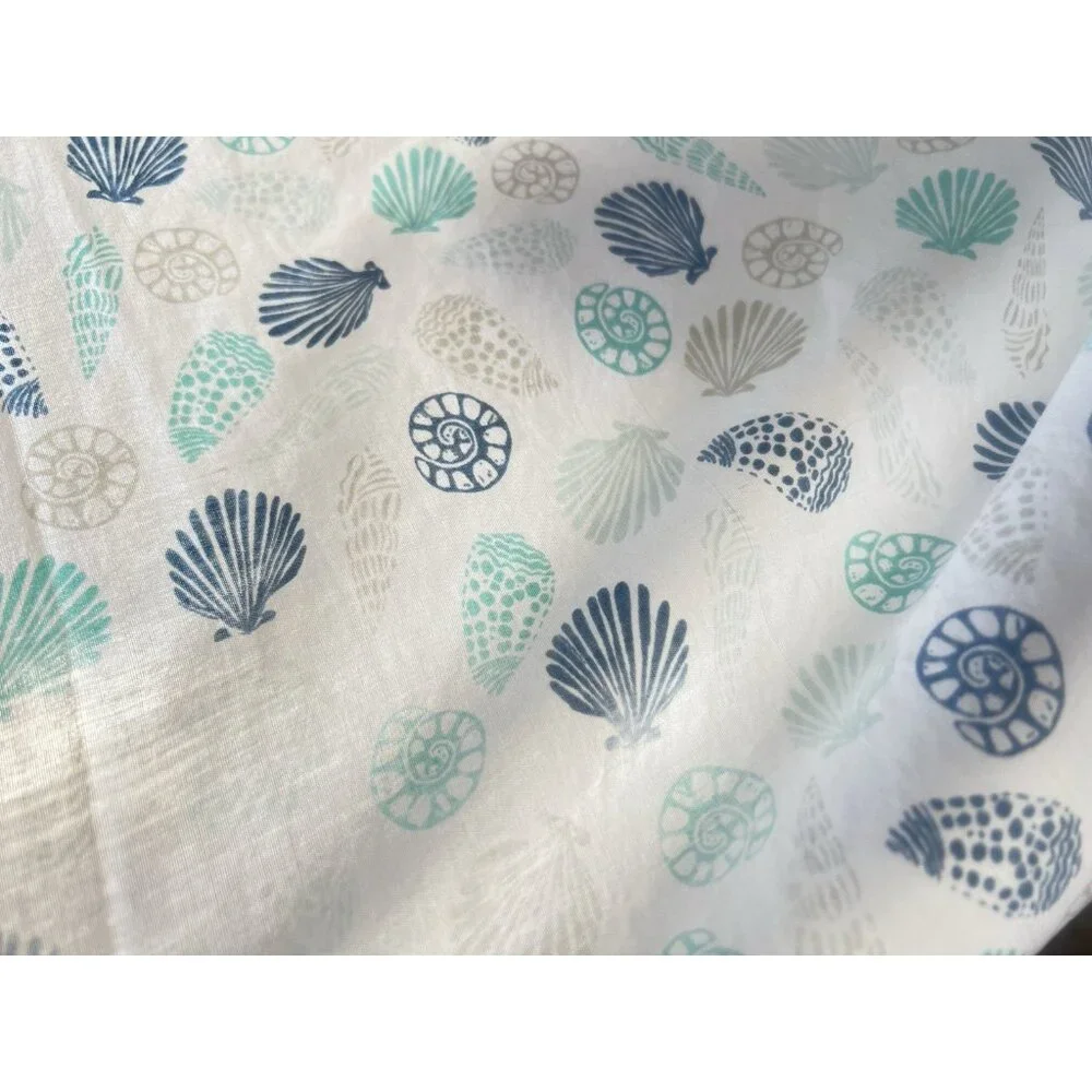 Set 3 Queen Sea Shell Flat Sheet + 2 Qu Pillowcases 60% PIMA COTTON Ocean Summer - Picture 7 of 14